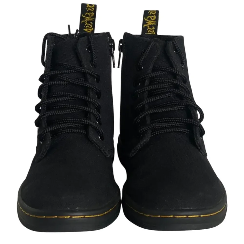 Dr. Martens Junior Marley Black Canvas Casual Boots size 13